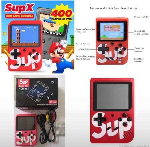 Sup Handheld Game Console Portable Mini Game Machine 400 in 1 Games Box