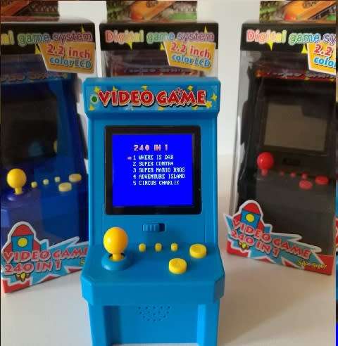 MINI ARCADE MACHINE DIGITAL GAME 240 IN 1 GAME BOX