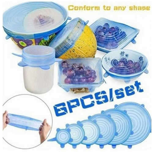REUSEABLE FOOD STORAGE COVERS - SET OF 6