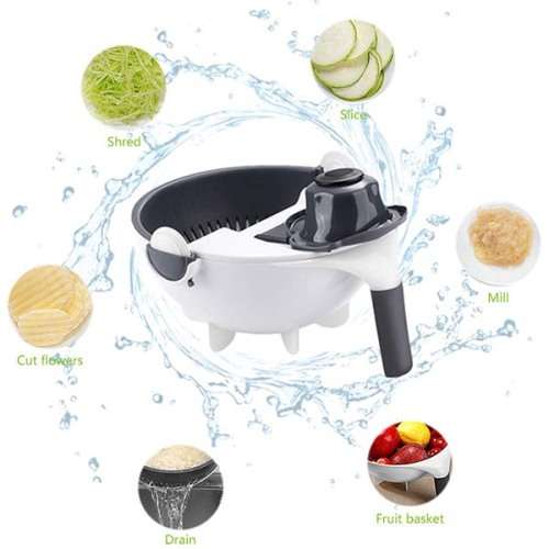Multi-functional Vegetables Chopper/Wet Basket/ Cutter - 9 IN 1 USE