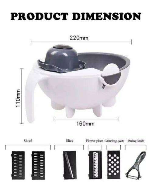 Multi-functional Vegetables Chopper/Wet Basket/ Cutter - 9 IN 1 USE