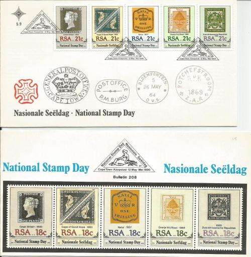 South Africa FDC number 5.9 Stamp Day + PO Bulletin as scan