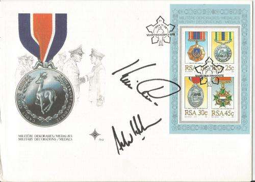 South Africa FDC No S12 signed by Kevin Curran and Andrew Hudson as scan