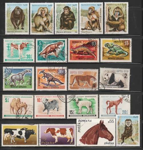 All world mixed lot of over 40 larger stamps as scans