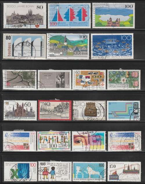 Germany good page lot of 22 used stamps,some have hinge remains on the back as scan B