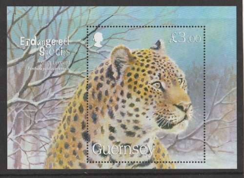 Guernsey Leopard Miniature Sheet unmounted mint as scan