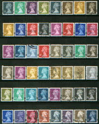 Great Britain 48 Higher value machins. 33p to 5 Pounds as scan