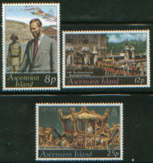 AscensionSilver Jubilee 3 mint stamps as scans