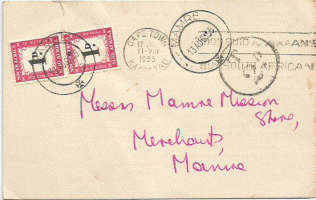 South Africa 1955 Postcard with postage due stamps  postmarks and cachet as scan