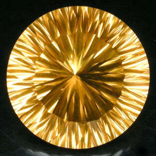 11.80 ct GOLDEN ORANGE ROUND CONCAVE CUT  CITRINE Gemstone