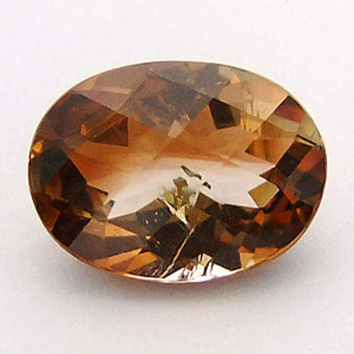 5.26 ct IMPRESSIVE OVAL CHECKERBOARD CUT IMPERIAL TOPAZ GEMSTONE