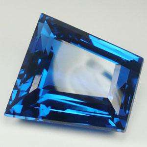 HUGE 30.53 ct TAPPER CUT LONDON DARK BLUE TOPAZ GEMSTONE