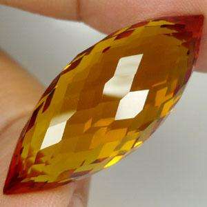 Shining 24.34 ct  Briolette Cut  Orange Yellow Madeira Citrine Gemstone