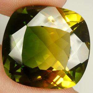 Majestical 21.70 ct  Cushion Cut  Green & Golden Quartz gemstone