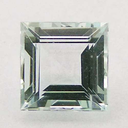 NATURAL 7.6 x 7.6 mm  SPARKLING LIGHT BLUE EMERALD CUT  AQUAMARINE