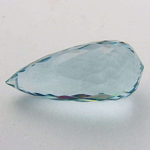21.72 ct SPARKLING AQUAMARINE BLUE QUARTZ BRIOLETTE GEMSTONE