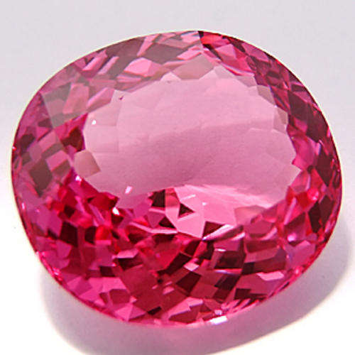 MAJESTIC 59.51 ct FLAMINGO PINK OVAL CUT TOPAZ GEMSTONE