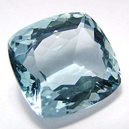 26.16 ct  AQUAMARINE BLUE CHECKERBOARD CUSHION CUT QUARTZ GEMSTONE