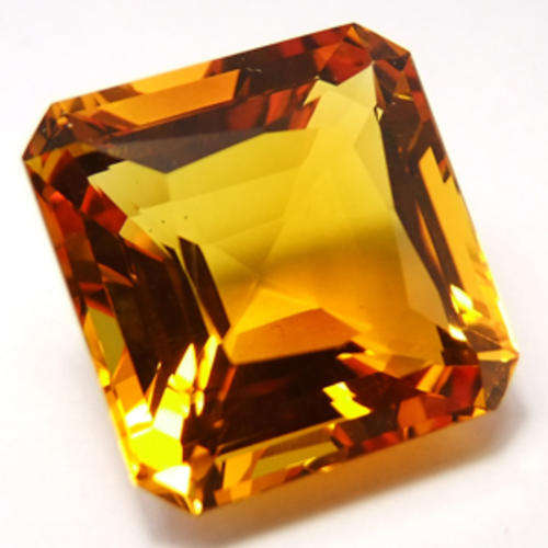27.55 ct BURNT ORANGE OCTAGON CUT CITRINE GEMSTONE