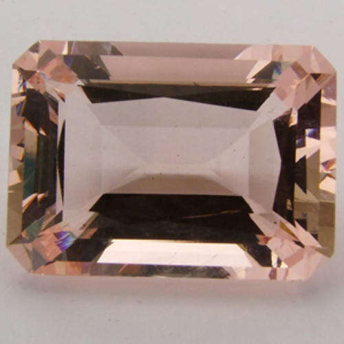 HUGE 35.63 ct PEACH EMERALD CUT MORGANITE GEMSTONE