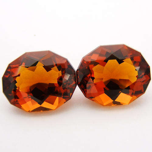 **PAIR** 39.89 ct VVS  GOLDEN ORANGE FANCY OVAL CUT  CITRINE Gemstone