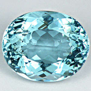 HUGE 31.90 ct  AQUAMARINE BLUE FACET OVAL CUT QUARTZ GEMSTONE