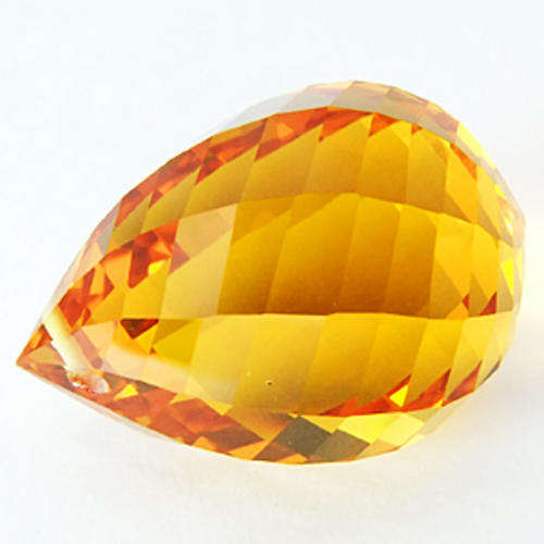 20.75 ct **MARVELOUS!! ORANGE GOLD TWISTED BRIOLETTE (DRILLED) CITRINE GEM