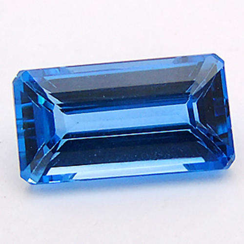 Glimmers of Glamour Collection - 6.36 CT. EXCEPTIONAL SWISS BLUE EMERALD CUT TOPAZ GEMSTONE