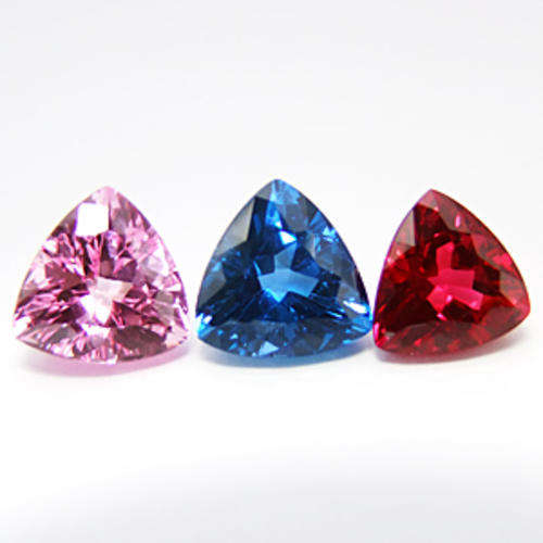 Glimmers of Glamour Collection - 24.23 ct PINK - BLUE - RED TRILLION CUT TOPAZ GEMSTONES