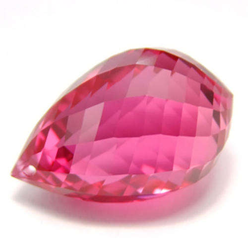 Glimmers of Glamour Collection - 24.24 ct FLAMINGO PINK TWISTED BRIOLETTE (DRILLED) TOPAZ GEMSTONE