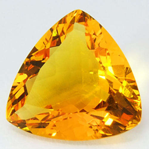 Glitters of Glamour - 11.36 ct GOLDEN YELLOW TRILLIANT FACET CUT CITRINE GEMSTONE