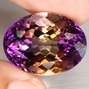 19.81  ct  AAA  GOLDEN PURPLE OVAL CUT AMETRINE -  Natural Gemstone