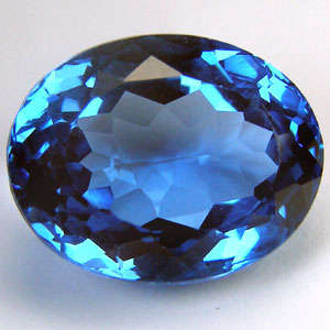 STUNNING 15.45 ct  AAA  OVAL FACETED CUT LONDON BLUE TOPAZ  Natural Gem