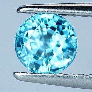 0.97 ct STUNNING ROUND DIAMOND CUT BLUE ZIRCON - Cambodia - Natural Gemstone