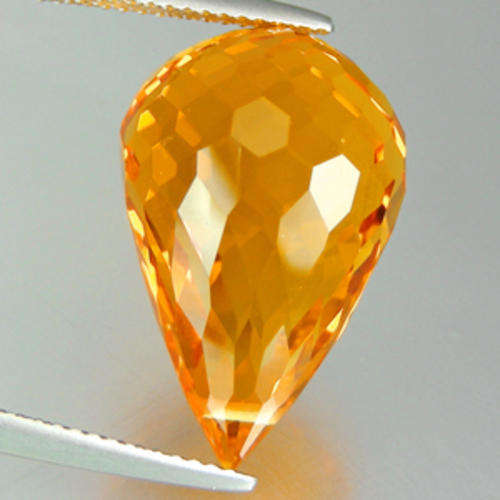 Flawless 19.05 ct Briolette MADEIRA Citrine -  Natural Gemstone