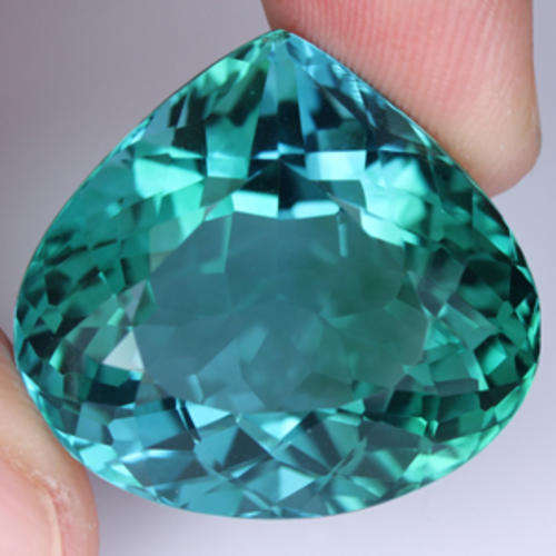 21.20 ct RAVISHING blue GREEN QUARTZ PEAR CUT GEMSTONE