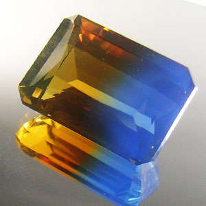 21.55ct. RAVISHING YELLOW BLUE AMETRINE OCTAGON  GEMSTONE