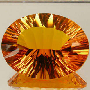 31.10  ct DAZZLING YELLOW CITRINE OVAL CONCAVE CUT -Appraisal value R 8200
