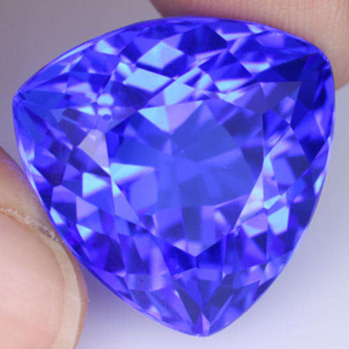 32.5 ct TRILLION CUT TANZANITE BLUE QUARTZ NATURAL GEMSTONE