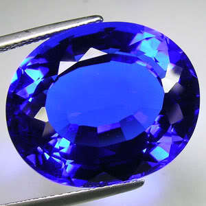 16.65 ct SPECTACULAR OVAL CUT BLUE TANZANITE QUARTZ GEMSTONE
