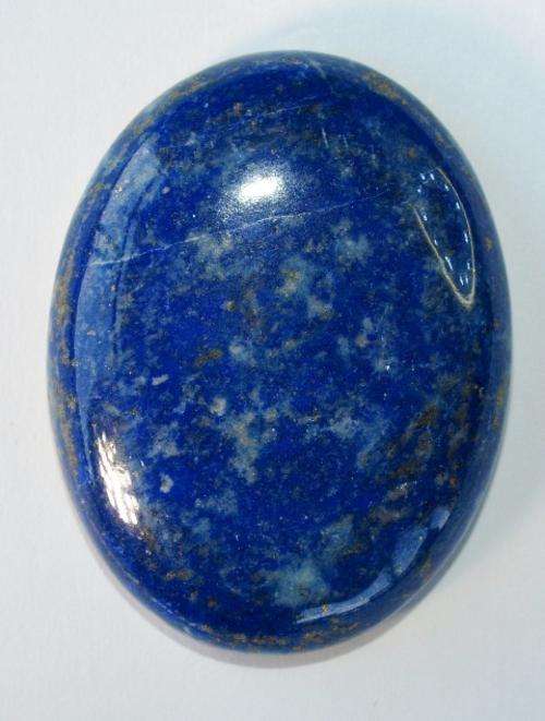 HUGE 69.6ct CABOCHON BEAUTIFUL LAPIS LAZULI - AZURE BLUE with GOLDEN SPECS
