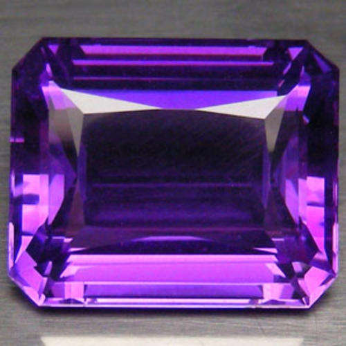 Huge 30.7 ct DEEP PURPLE EMERALD CUT AMETHYST  Gemstone