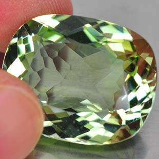 19.10 ct ASTONISHING TOP AAA GREEN CUSHION CUT AMETHYST  Gemstone