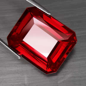 ASTONISHING MASSIVE 35.3 ct EMERALD CUT HOT RUBY BLOOD RED TOPAZ  Gemstone