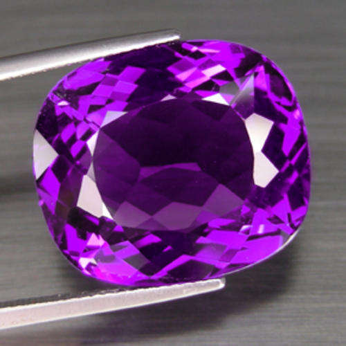 ADAMANTINE 20 ct CUSHION CUT PURPLE AMETHYST BRAZIL Gemstone