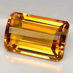 21.82 ct GORGEOUS~ EMERALD CUT MADEIRA ORANGE CITRINE Gemstone