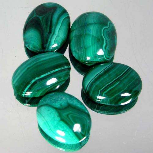 89.68 ct GREEN NATURAL MALACHITE OVAL CABOCHON GEMSTONES