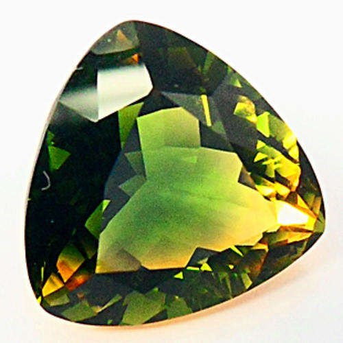 18.62 ct *ASTOUNDING!! TRILLION  CUT YELLOW & GREEN QUARTZ Gemstone