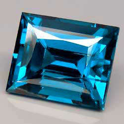23.51 ct SPLENDID~ BAGUETTE CUT TOP LONDON BLUE TOPAZ Gemstone