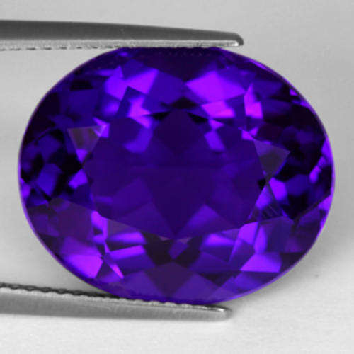 12.52 ct FIRST CLASS PURPLE OVAL CUT AMETHYST UNHEATED Gemstone